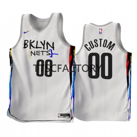 Maglia NBA Brooklyn Nets Personalizzate Nike 2022-23 City Edition Bianco Swingman - Uomo